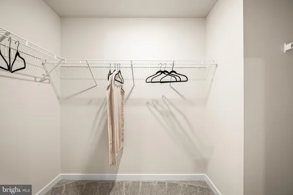 a view of walk in closet with clothes