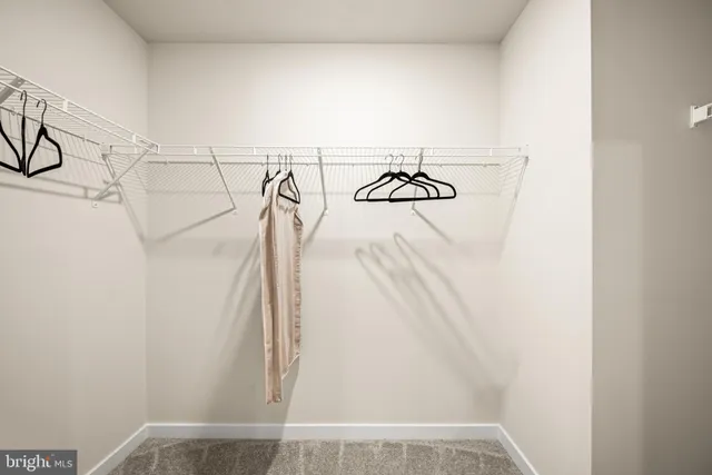 a view of walk in closet with clothes