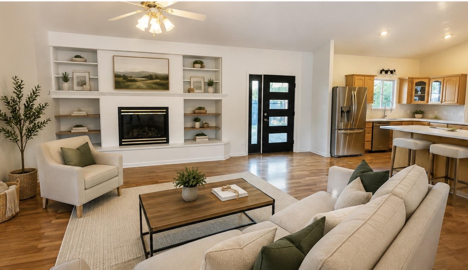 2678 Cambridge Road Grand Junction, CO 81506 - Photo 13 of 32 a living room with furniture and a fireplace