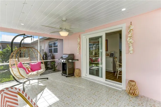 a living room with furniture