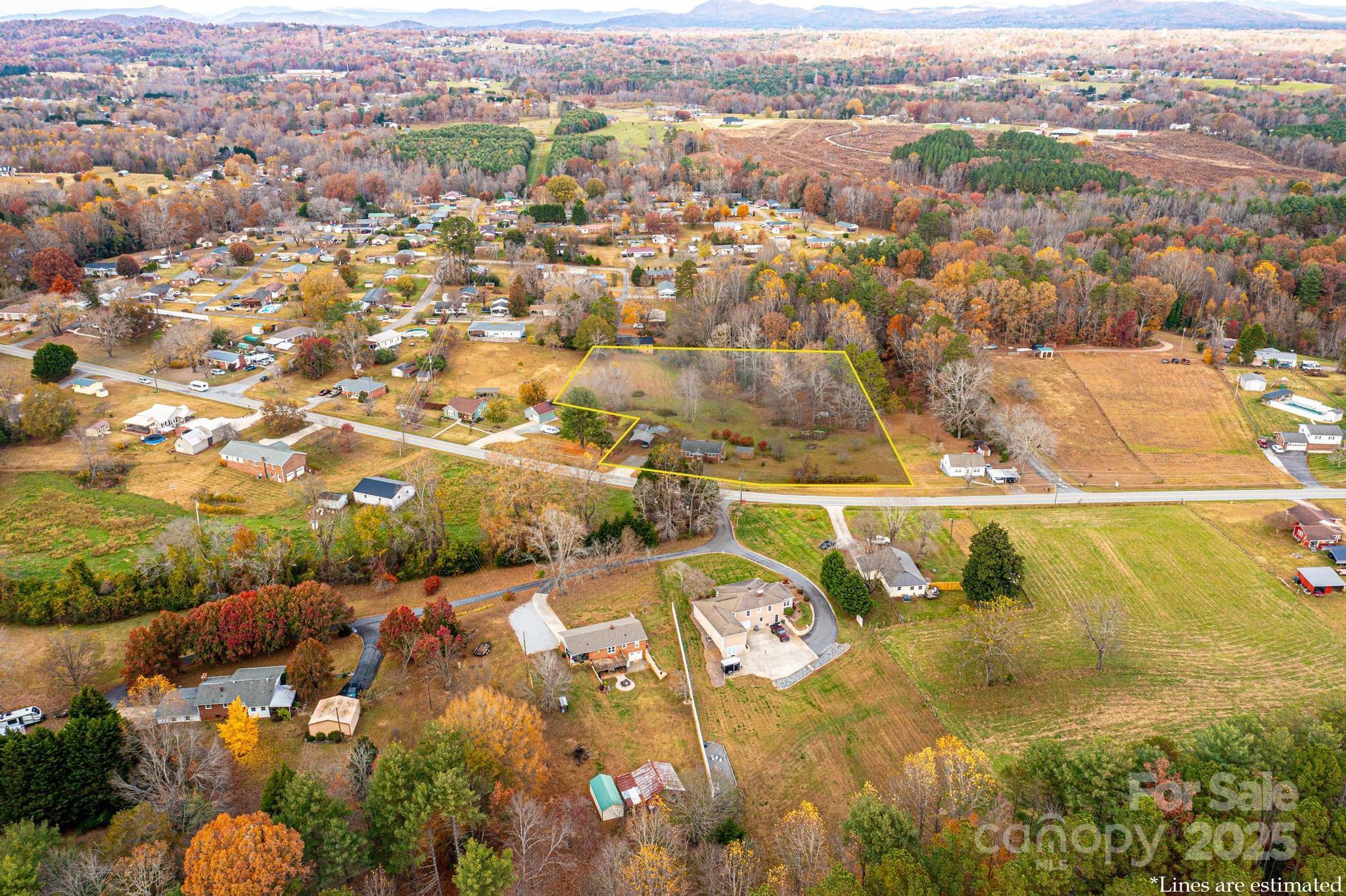 1214 Dry Ponds Road Granite Falls, NC 28630 - Photo 35 of 39 an aerial view of residential houses with outdoor space