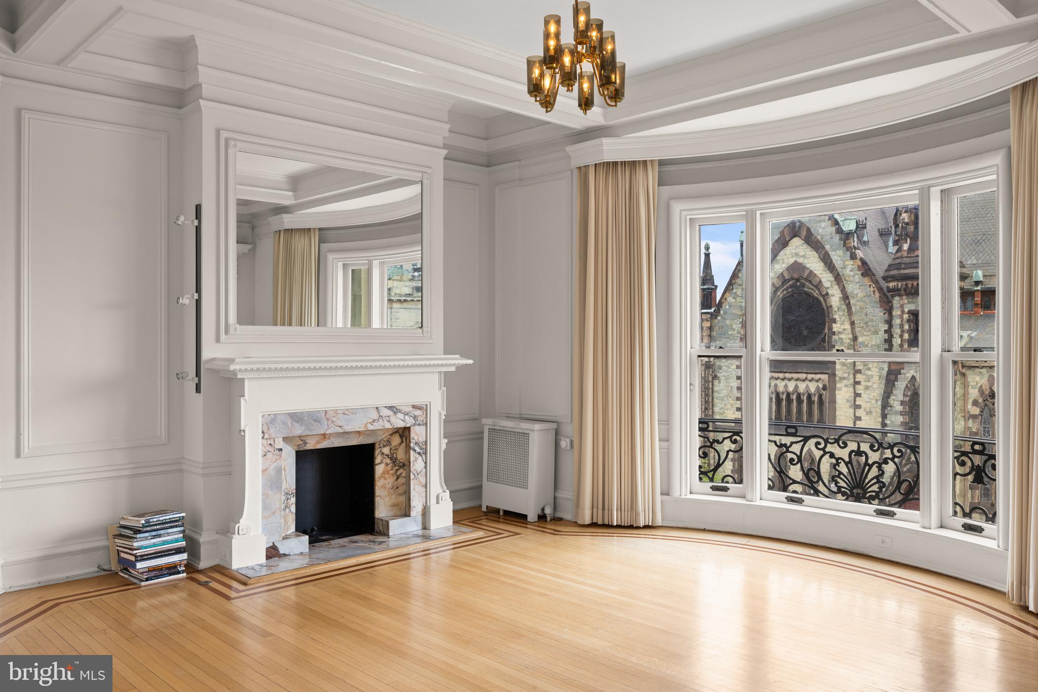 700 Washington Place, Unit 4B Baltimore, MD 21201 - Photo 14 of 67 Living room mantle and view