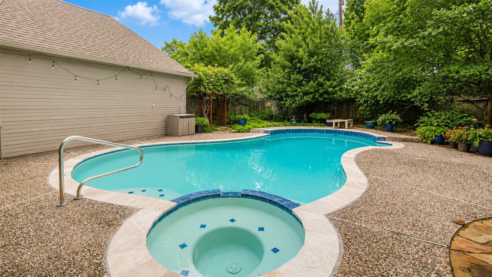 8412 Hidden Trail Lane Spring, TX 77379 - Photo 33 of 43 The pool and attached spa provide the perfect place to unwind while enjoying the tranquility of the backyard.