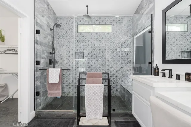 a bathroom with a shower