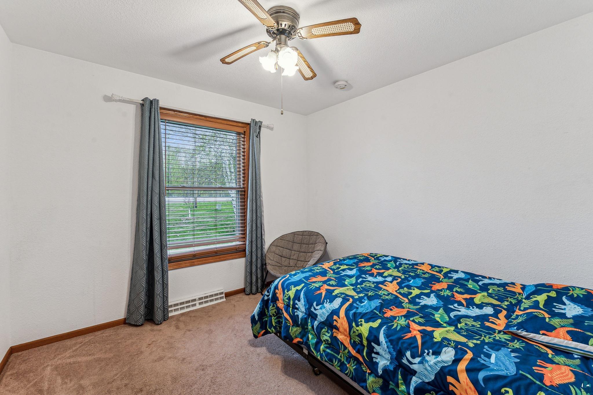 4372 Ugstad Road Hermantown, MN 55811 - Photo 9 of 21 Carpeted bedroom with ceiling fan