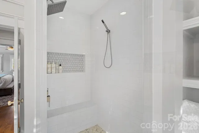 a bathroom with a shower
