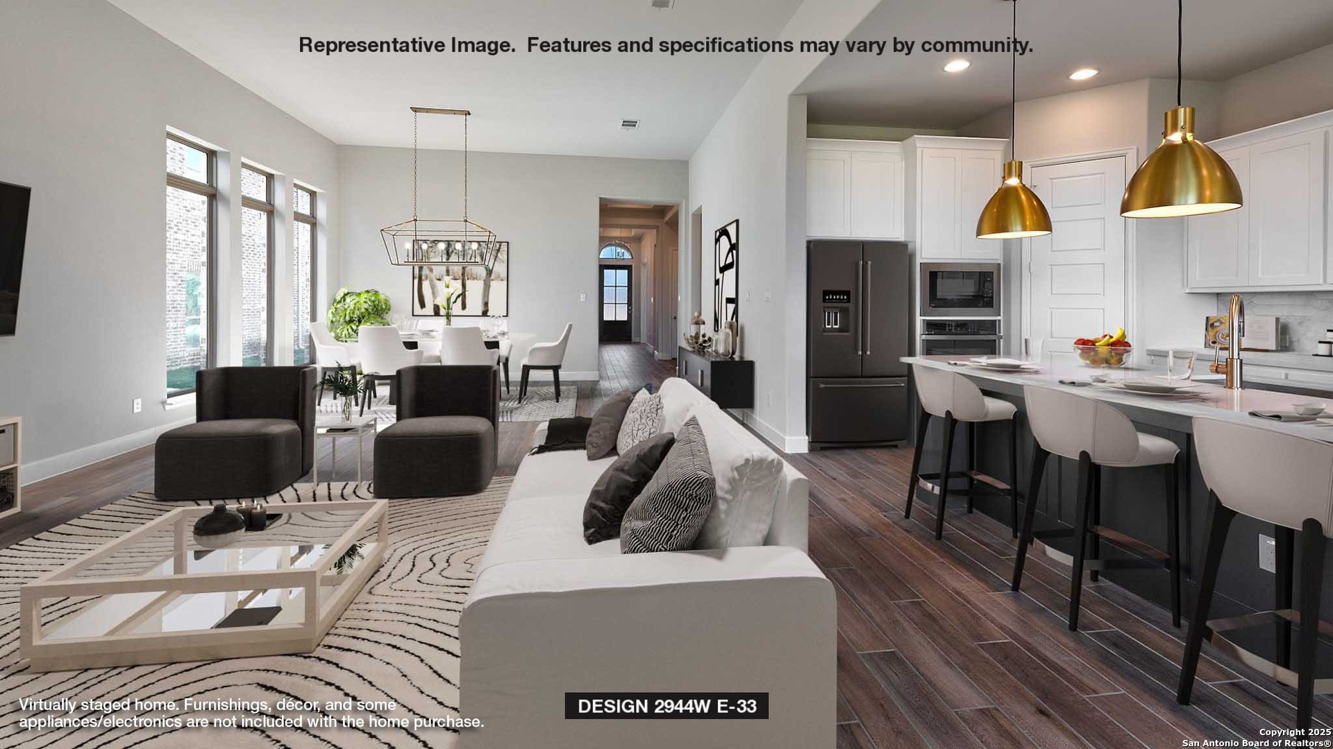 213 Fandango Boerne, TX 78006 - Photo 4 of 35 a living room with lots of furniture and a chandelier