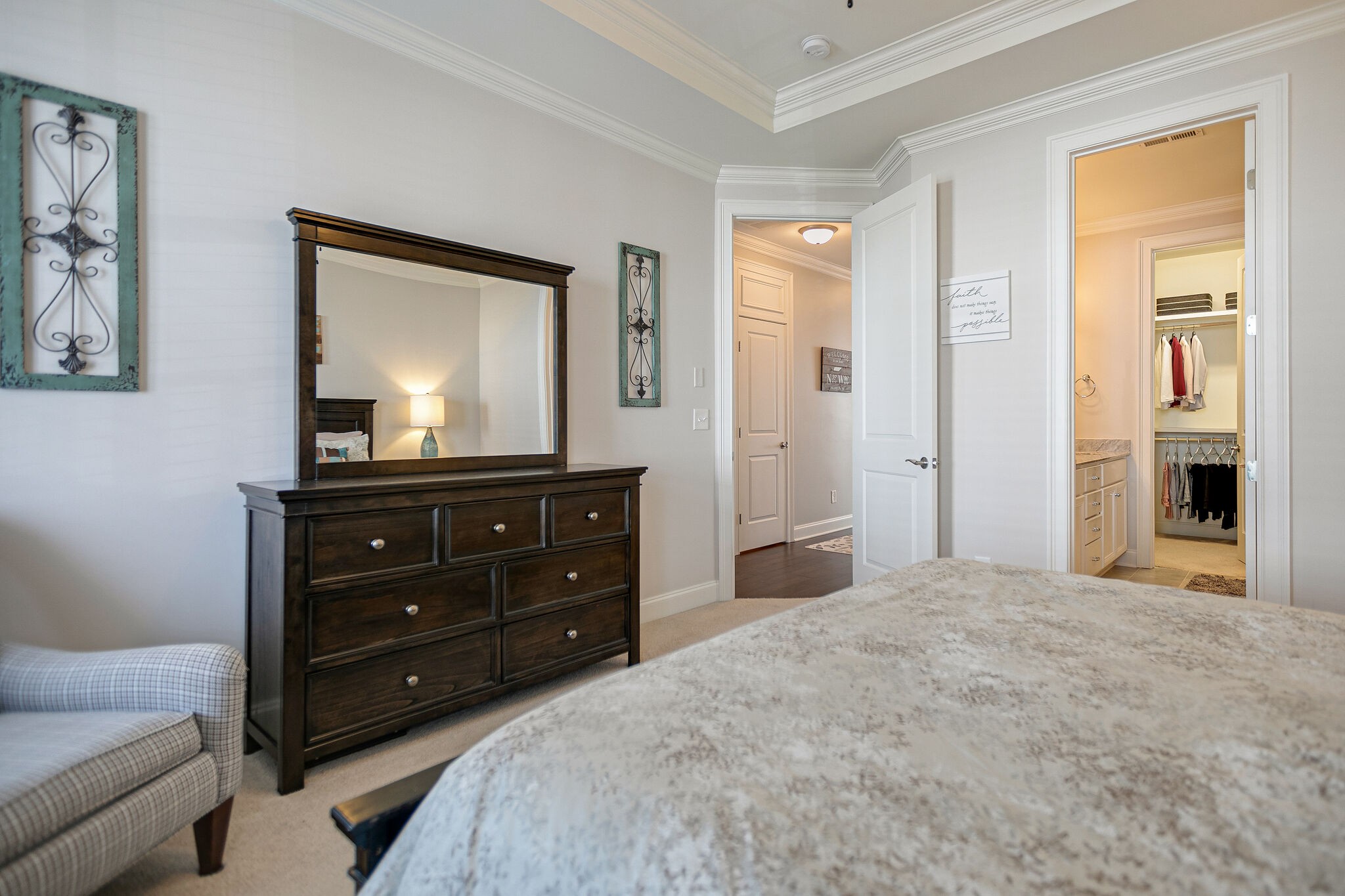 413 Courfield Drive Franklin, TN 37064 - Photo 14 of 27 a bedroom with a bed and a mirror on dresser