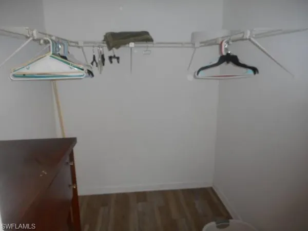 a view of small space with racks on the wall