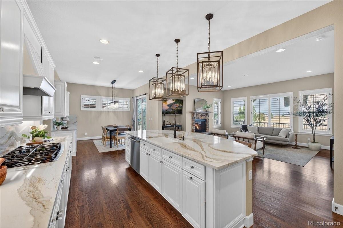 10693 Featherwalk Way Highlands Ranch, CO 80126 - Photo 15 of 50 a large kitchen with stainless steel appliances lots of counter top space