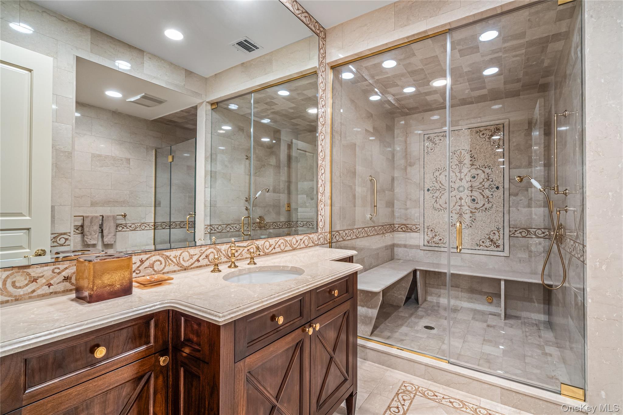 167 Brookville Road Glen Head, NY 11545 - Photo 22 of 31 Full Bathroom with steam shower and separate regular shower