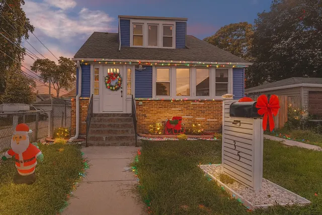 front view of a house with a garage