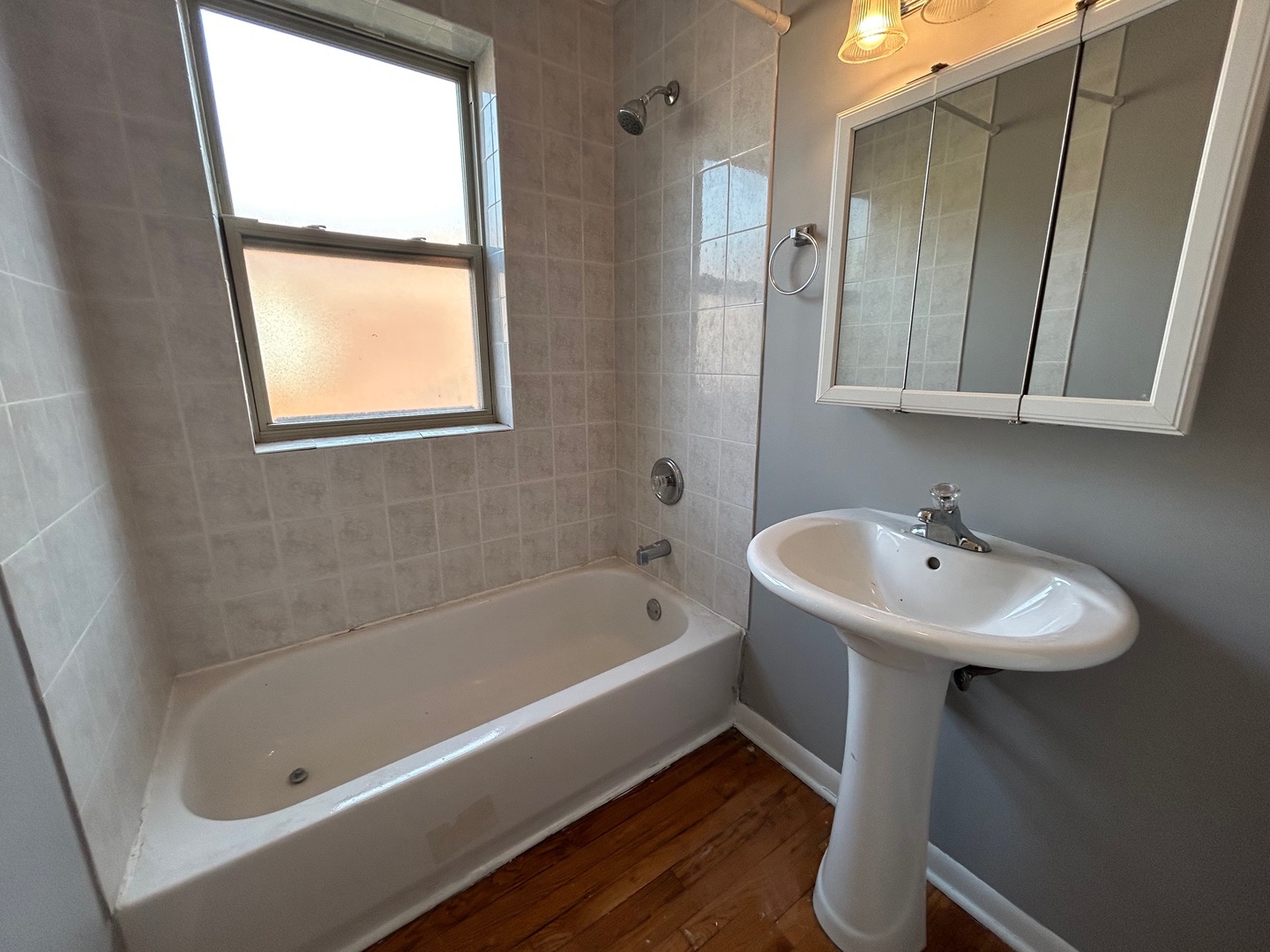 8158 South Drexel Avenue, Unit 3 Chicago, IL 60619 - Photo 10 of 12 a bathroom with a sink a bath tub and a shower