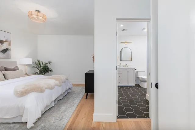a view of entryway with wooden floor