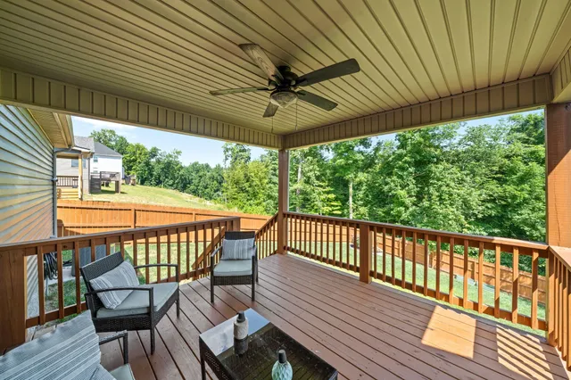 a view of a two chairs in the deck