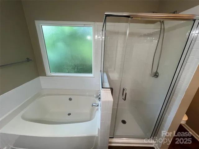 a bathroom with a tub