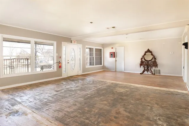 an empty room with a window