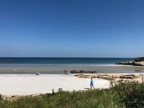 a view of an ocean beach