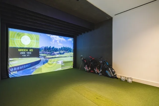 a projector room with furniture