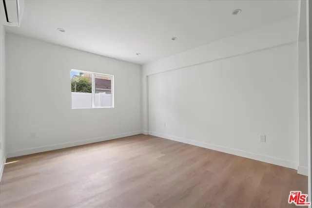 an empty room with a workbench
