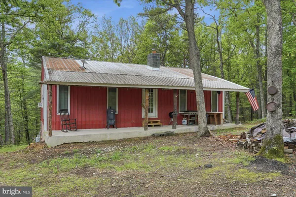 a front view of a house with patio