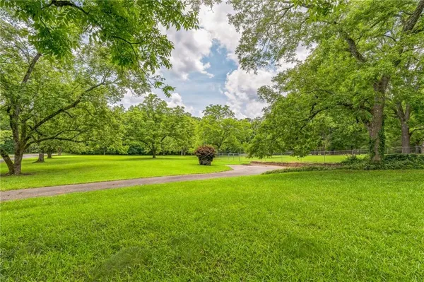 a view of a backyard with garden