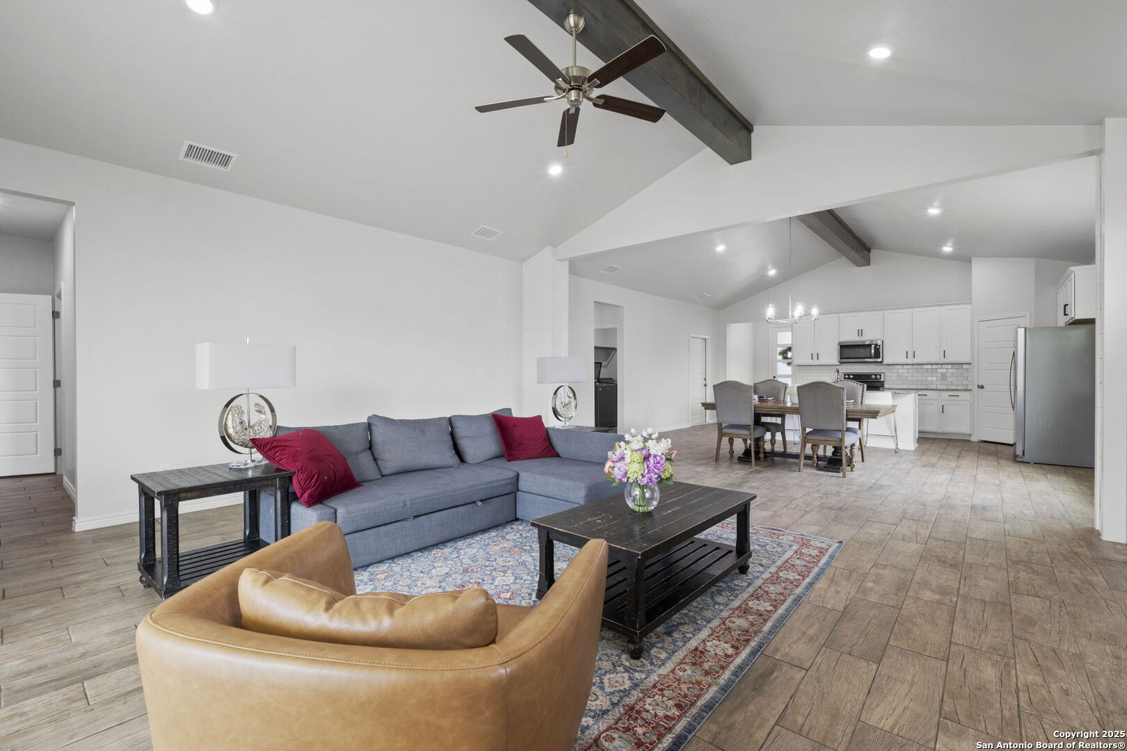 6110 Salerno Street Temple, TX 76502 - Photo 20 of 44 a living room with furniture and kitchen view