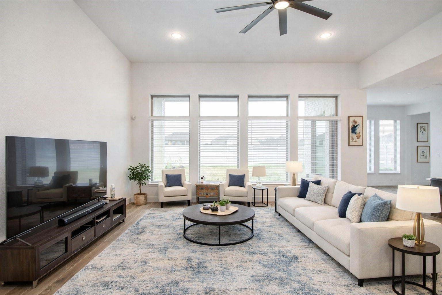 3011 Harbor Spring Way Manvel, TX 77578 - Photo 8 of 29 a living room with furniture and a flat screen tv