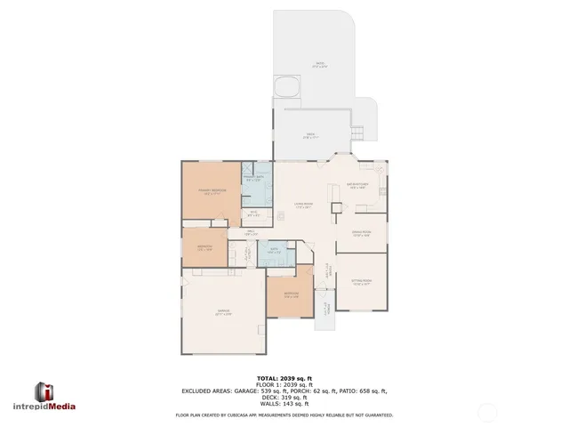 a picture of a room with a white wall and a large mirror