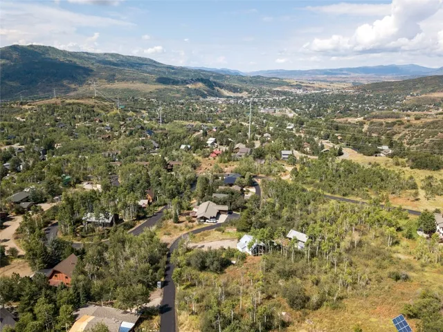 a view of a city with mountains