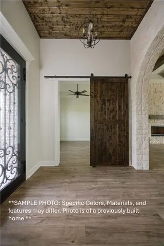 a view of a wooden door
