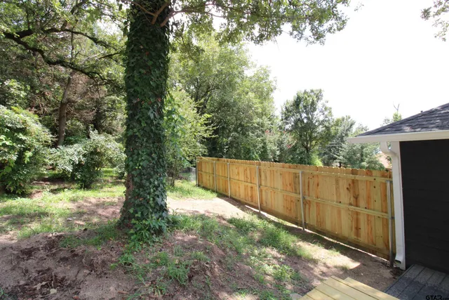 a view of a backyard