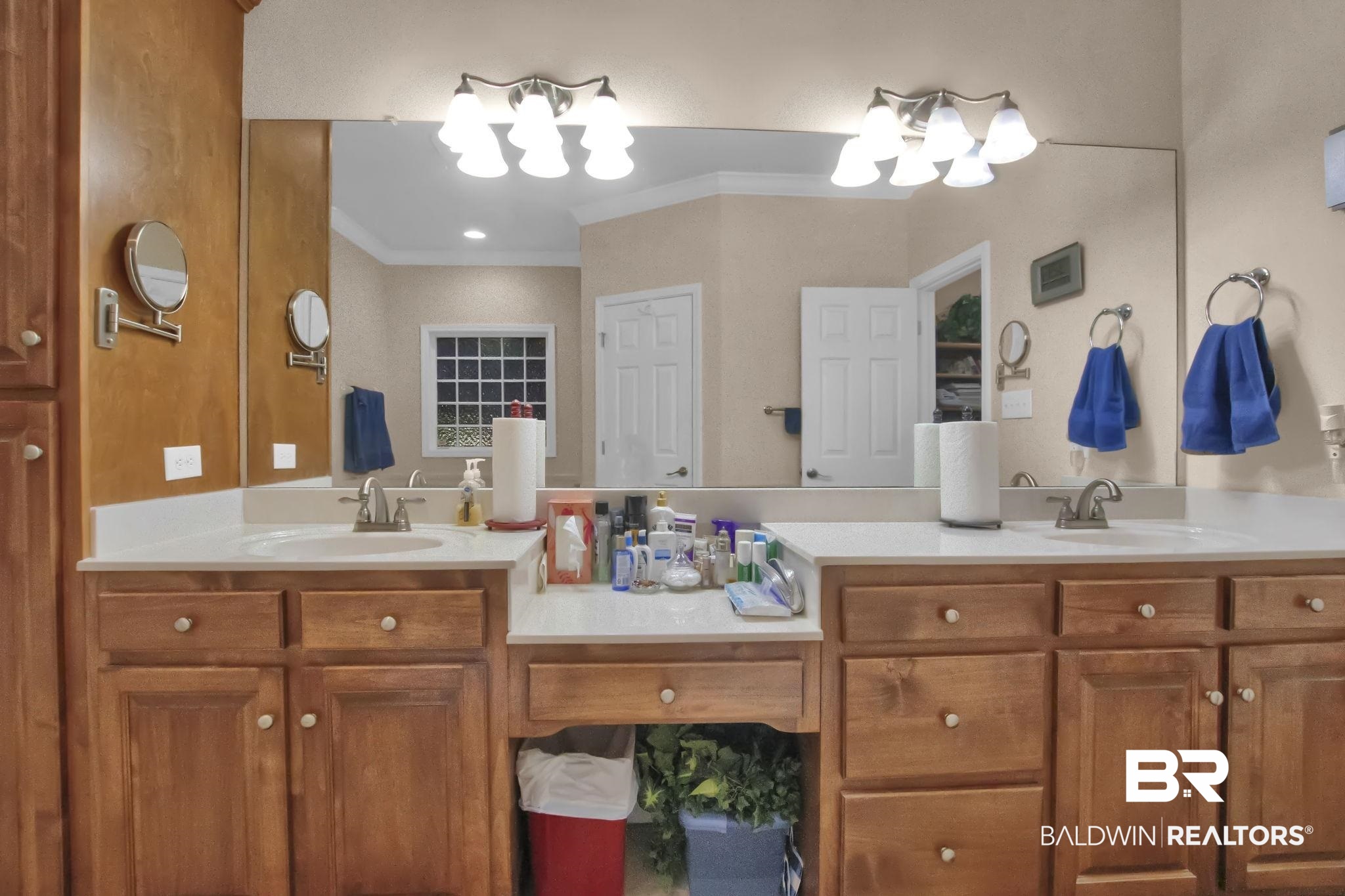 1 Bens Bluff Daphne, AL 36527 - Photo 28 of 56 Bathroom featuring crown molding, vanity, and a chandelier