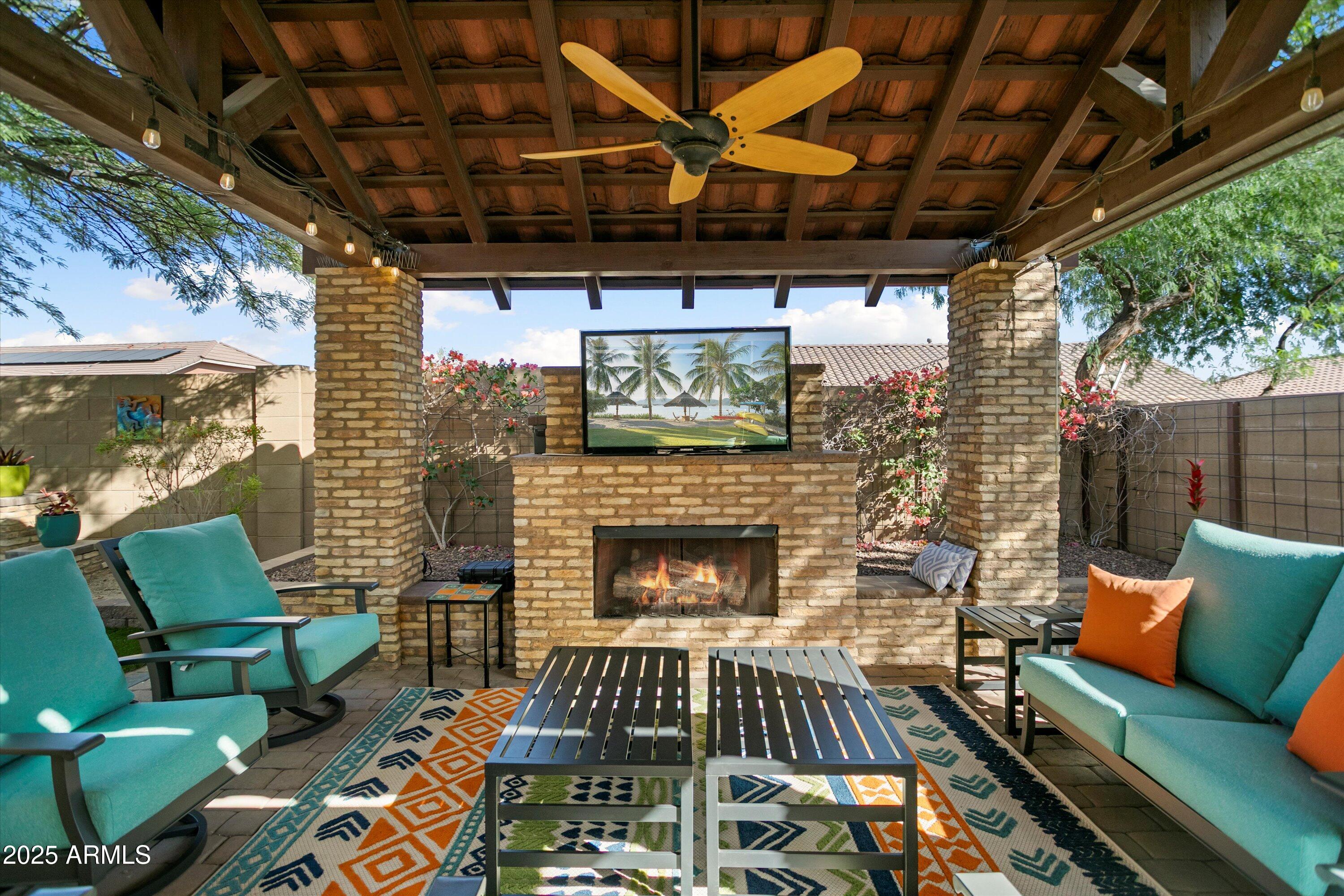 3197 North Springfield Street Buckeye, AZ 85396 - Photo 51 of 60 Fireplace at Pergola