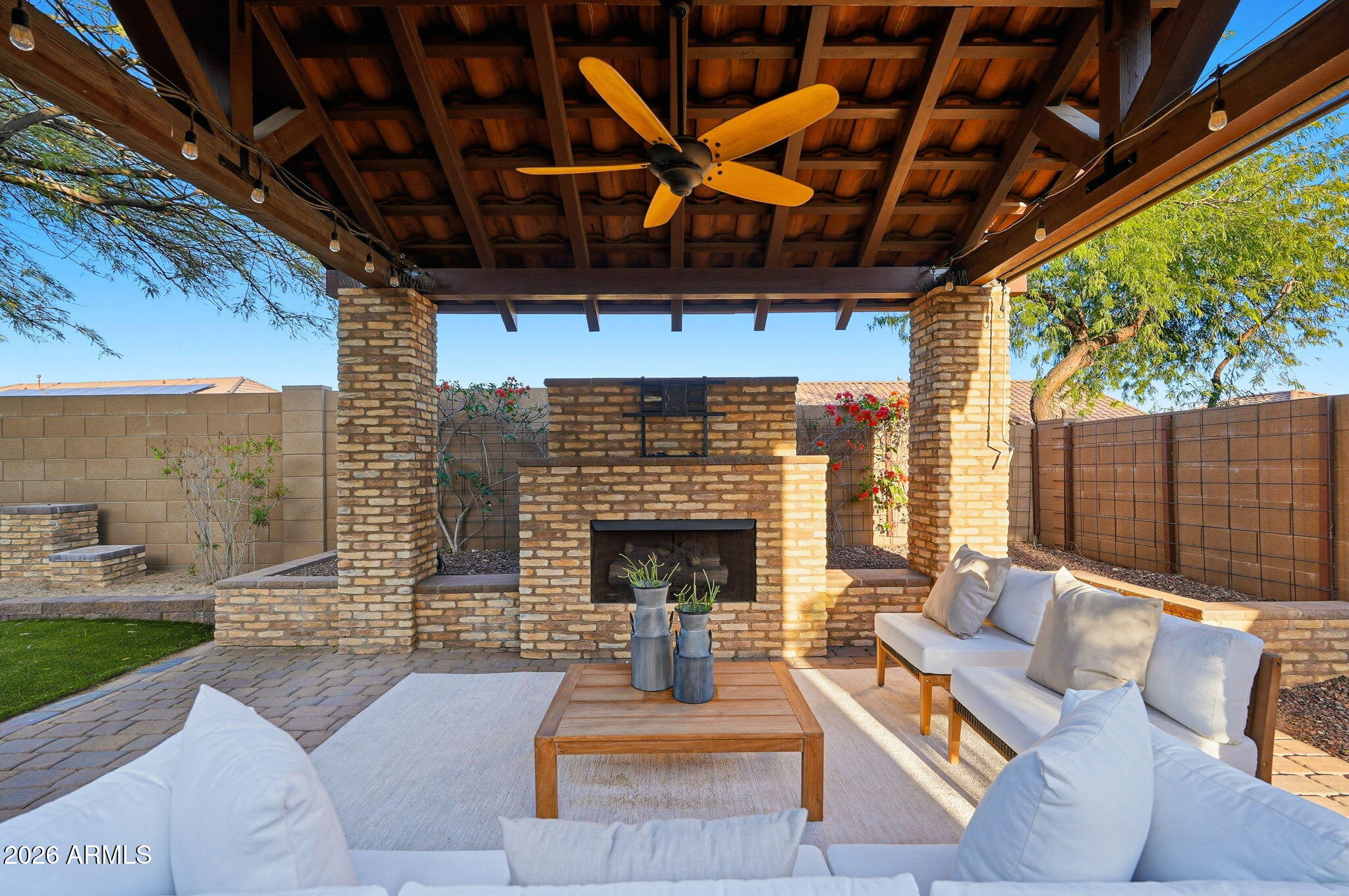 3197 North Springfield Street Buckeye, AZ 85396 - Photo 52 of 57 Fireplace at Pergola