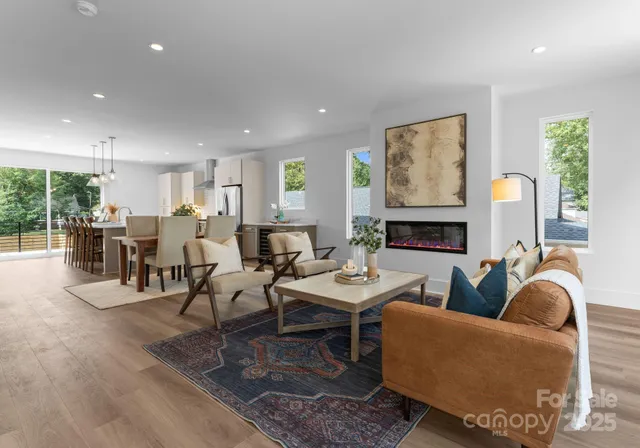 a patio with a table and chairs