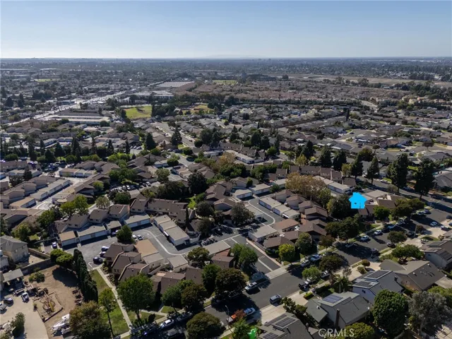 an aerial view of multiple house