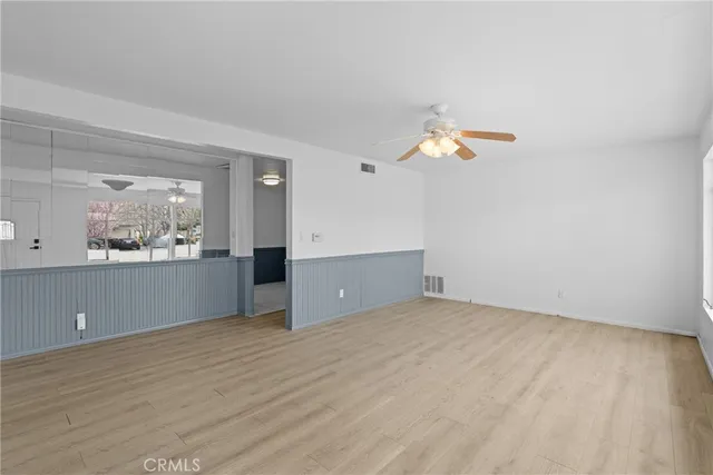 an empty room with a natural light