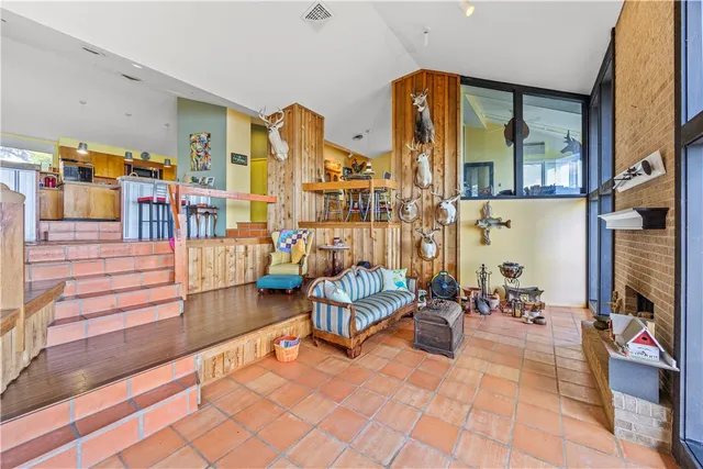 a living room filled with furniture