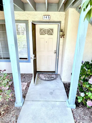 a view of front door of house