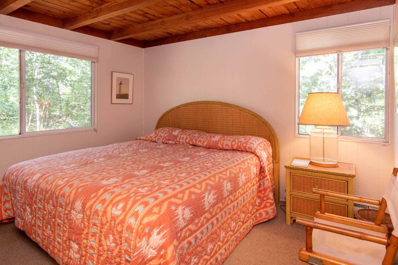 16 Kent Harbor Road Edgartown, MA 02539 - Photo 18 of 35 a bed sitting in a bedroom next to a window