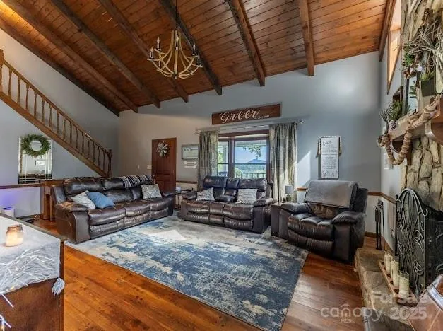 a living room with furniture