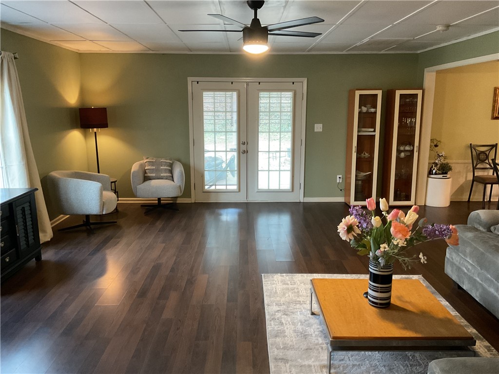 229 Cub Cove Drive Walhalla, SC 29691 - Photo 48 of 50 This airy living space features rich wood flooring and French doors.
