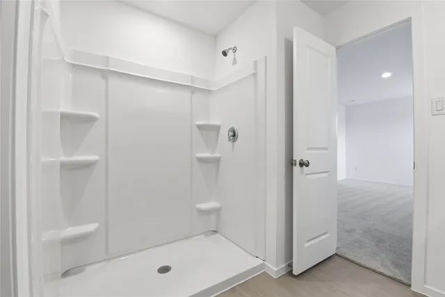 a bathroom with a shower