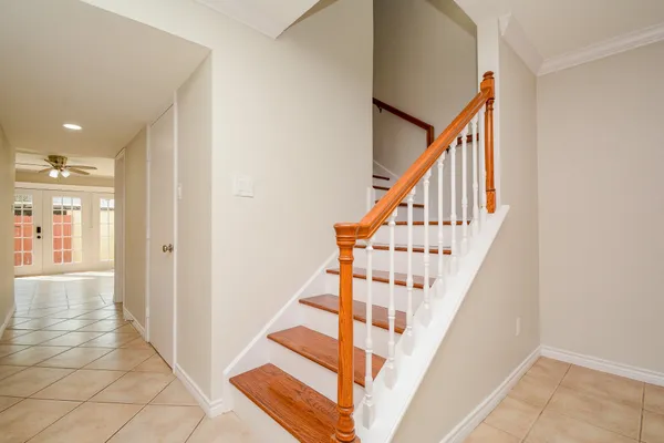 a view of entryway with wooden floor