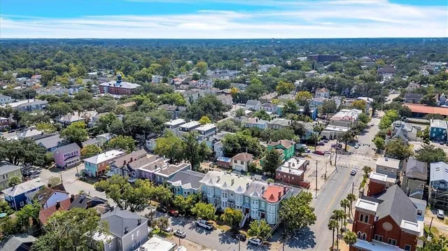an aerial view of a city with lots of residential buildings