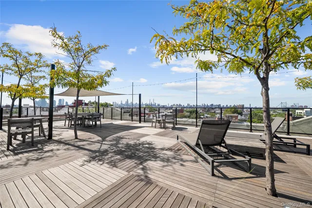 a view of a terrace with seating space