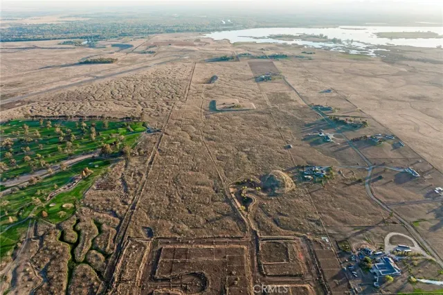 an aerial view of beach and ocean