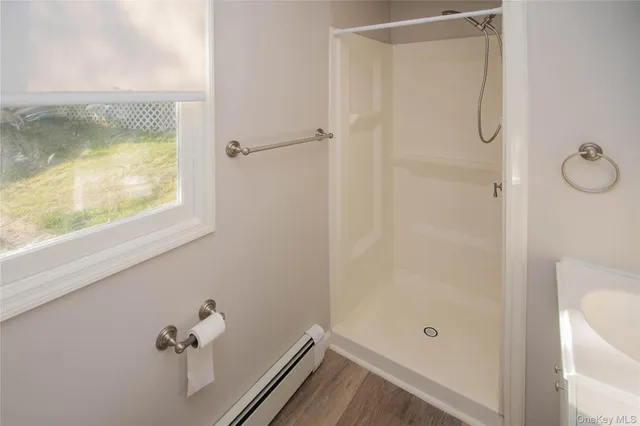 a bathroom with a shower