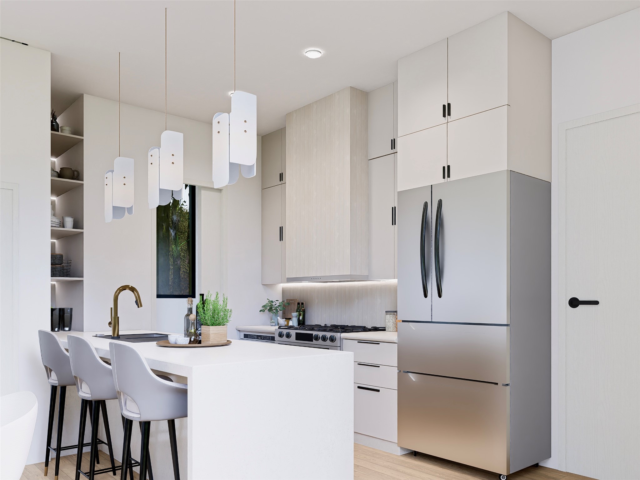 111 Mildred Street, Unit 3 Austin, TX 78702 - Photo 4 of 22 a kitchen with stainless steel appliances granite countertop a refrigerator and a stove